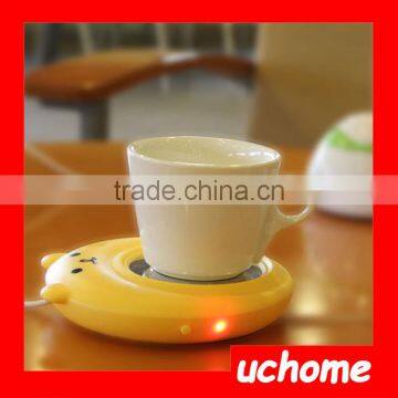 UCHOME Hot Sell New Design Keep Warm Cute Bear Coaster With USB,Colorful USB Coaster Cup Mat