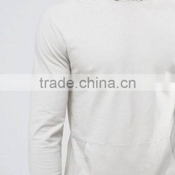 Hot Sale Custom With Drawstring Hood Pouch Pocket Ivory Men's 96% Cotton 4% Elastane Casual Slim Fit Pullover Hoodies photo-3