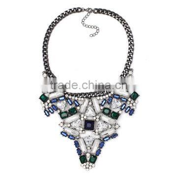 Fashion Crystal Geometric Gems Alloy Statement Necklaces Jewelry photo-5