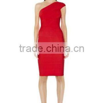 Restock Top Quality Elegant New Arrival One-Shoulder HL Bandage Dress Brand Club Party Bodycon Dress photo-4