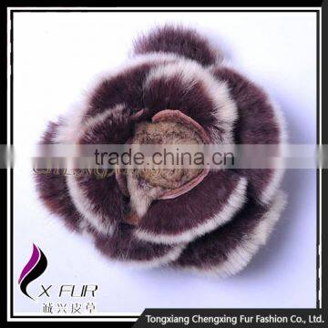 CX-A-38 2016 Cheap Wholesale Bulk Flower Brooch Pin, Latest Fashion Rex Rabbit Fur Pin Brooch photo-2
