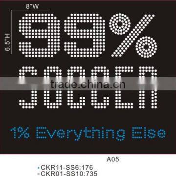 Hot Fix Heat Factory Price Soccer Is My Everything Iron-on Rhinestone Transfer Design for Shirt Appliques photo-2