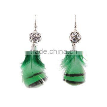 Carnival Jewelry Feather Hoop Earrings for Women,Exaggerated Handmade Beaded Earrings photo-6