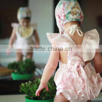 Lovely One Piece Clothes Pink Cotton Bubble Cotton Baby Rompers Wholesale photo-3
