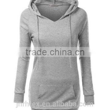 Custom made blank elongated solid color pullover hoodies