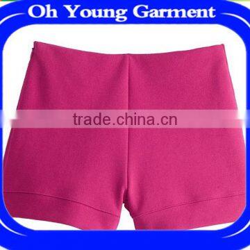 CUSTOM SEXY WOMEN COTTON ELASTIC SHORTS BEAUTIFUL ROSE RED SHORTS SOFT PLAIN COLOR SHORTS FOR LADY