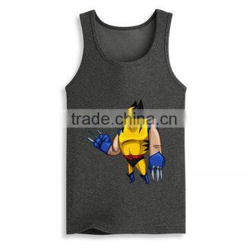 Fashion Latest Design Print Bulk Mens Sleeveless Tank Top Tee White T-shirts photo-3