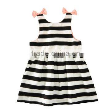 S17727A Wholesale Baby Little Girls Sleeveless Summer Striped Dress photo-2