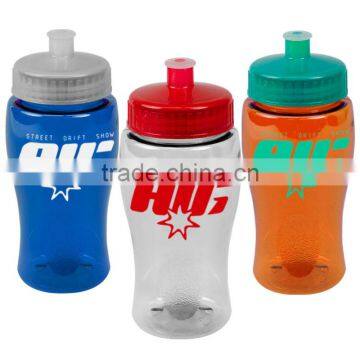 USA Made 18 oz Transparent Sports Bottle With Push And Pull Cap - BPA/BPS-free, FDA compliant and comes with your logo