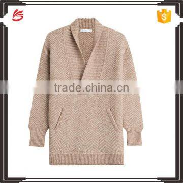 Hot selling warm sweater business casual long knnited oversized sweater