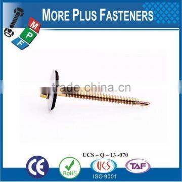Made In Taiwan Dome Seal Roof Self Drilling Screw Head Hex Rubber Washer Self Drilling Screw Hex Head Bonded Washer Self Drillin