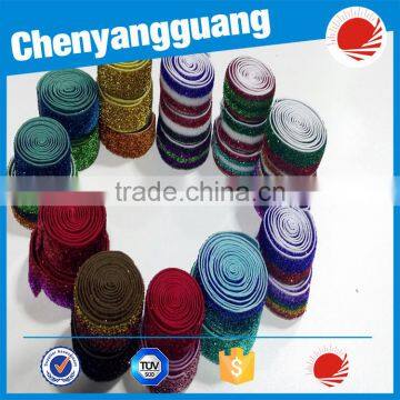 Glitter Metallic Velvet Stretch Fold Over Elastic photo-6