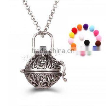 mother gift brass Pregnant Ball Locket Sweater Necklace