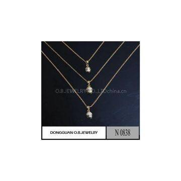 N838 18K Gold Plated Synthetic Diamond Clavicle Chain