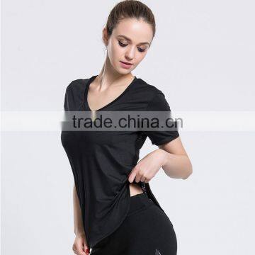 Quick Dry Women Sports Running Yoga Fitness Short Sleeve Tops