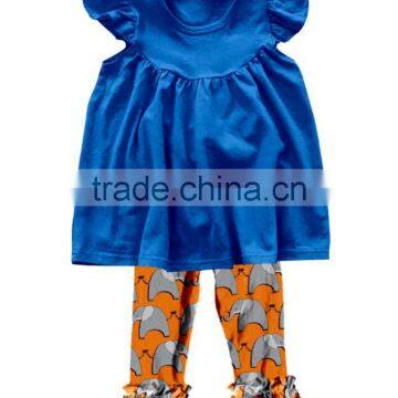 China Suppilers Summer Autumn Girls Clothing Sleeveless Ruffle Lace Printing Outfit photo-5