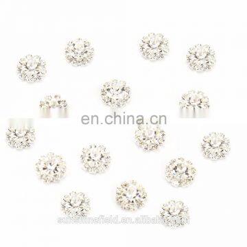 Alloy Rhinestone Button Clear Crystal for Accessories Silver Plating photo-2