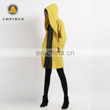 Golden Supplier Low Price Women Hoodie Ski Yellow Long Coat