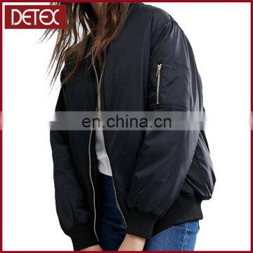 Factory OEM Smooth Nylon Padding Women Bomber Jacket