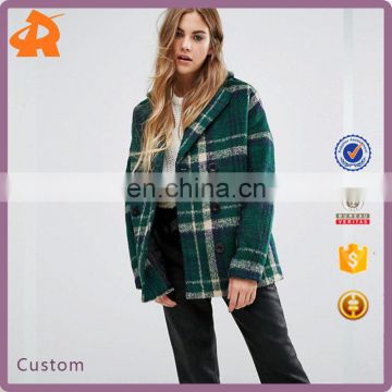 2017 New Design Hot Sale Woman's Oversized Check Coat