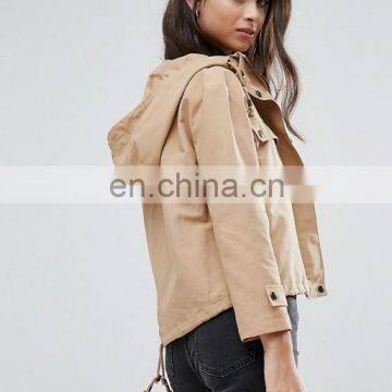 High Quality Fashion Long Sleeve Latest Design Women PU Leather Jacket photo-3