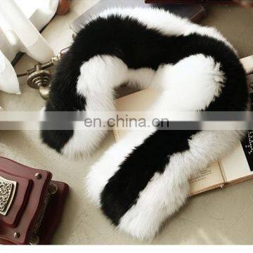 Luxurious White Black Fox Fur Scarf Fashion Fox Fur Shawl From China photo-3