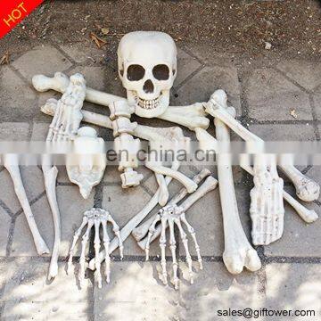 Halloween Skeleton Bones, Set of 19pcs Plastic Full Size Skeleton Bones in a Mash Bag