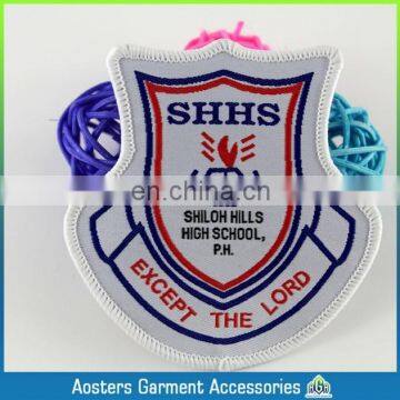 die-cut shape high quality school woven badge woven patch for kids personal woven badge for cloth