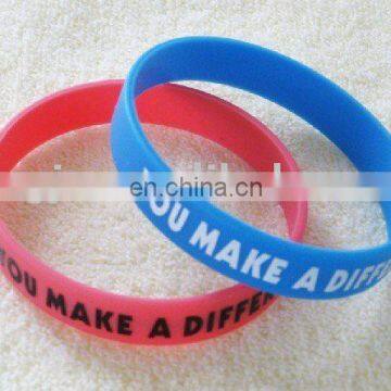 Silk printing Rubber bracelet/ silicone wristbands