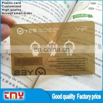 Custom Logo Clear PVC Member Card Transparent Plastic VIP Card Wholesale