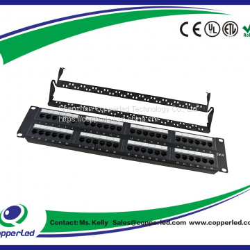 UTP Cat.6 Patch Panel 48Port Dual Use IDC With Back Bar