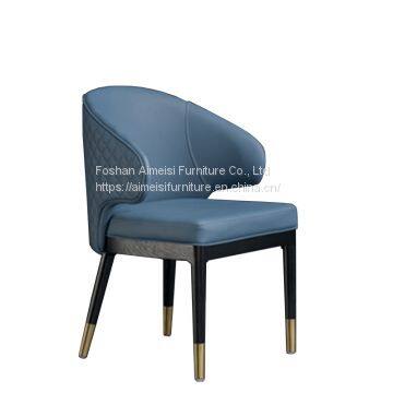 Luxury furniture modern fabric cushion wood leg frame dining chair