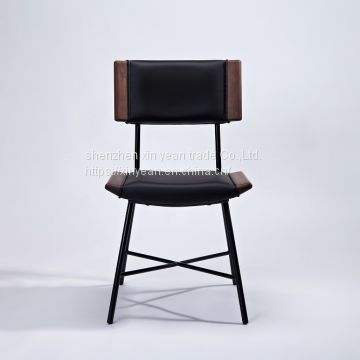 2020 hot sell room chair dining  chair with walnut  and genuice leather