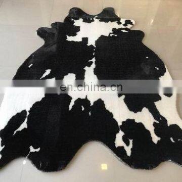 Cow printing faux rabbit fur rug