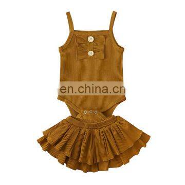 Toddler Girl Summer Outfit Boutique Clothing Ribbed Two Piece Set photo-3