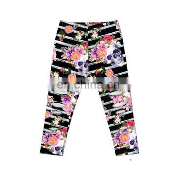 High Quality Halloween Skull and Flower Print Newborn Bouncy Leggings Flexible Soft Leggings for Girls photo-3