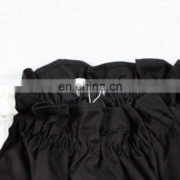 TWOTWINSTYLE 2019 Black Hit White Ruffles Sleeve off the Shoulder Slash Collar Princess photo-3