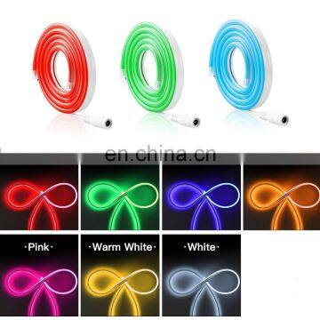 5m 6 X 12mm DC12V 2835 Flexible Led Striped Neon Ribbon Lights Silicone Tape IP67 Waterproof Red Green Blue White Pink photo-5