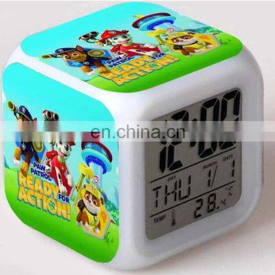 Amazon Hot Seller 7 Colors Changed Digital Thermometer Led Cube Alarm Clock photo-4