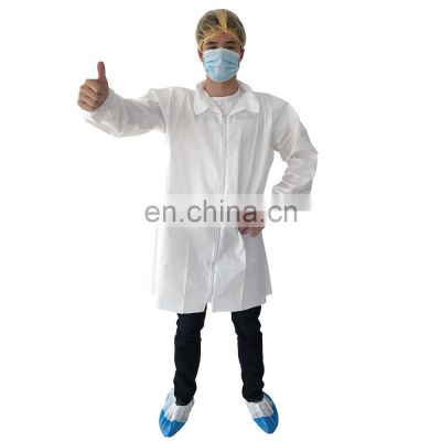 Sterile zipper close lab coat disposable SF microporous laminated jackets