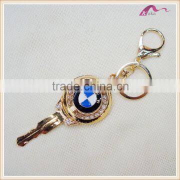 Fashion Gold bmw Key Shape Keychain For Car Decorations