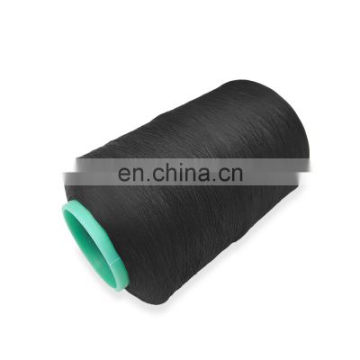 China Factory Best Selling dope dyed black 200D 100% Polyester overlock thread cheap price