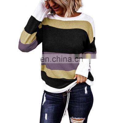 New Arrival 2021 Fashionable, Women Winter Knitted Colorblock Ladies Sweater/ photo-5