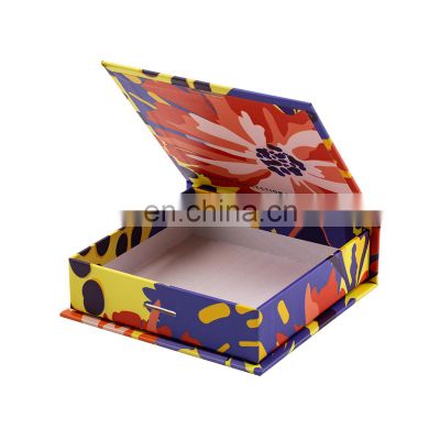 Fancy custom printing conjoined box with ribbon packaging for luxury products floral rigid box with magnetic high quality