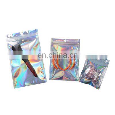 Custom logo zipock resealable Smell Proof aluminum foil mylar plastic edible small food packaging hologram bags