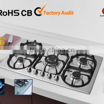 built in gas cooktop with 5 burner