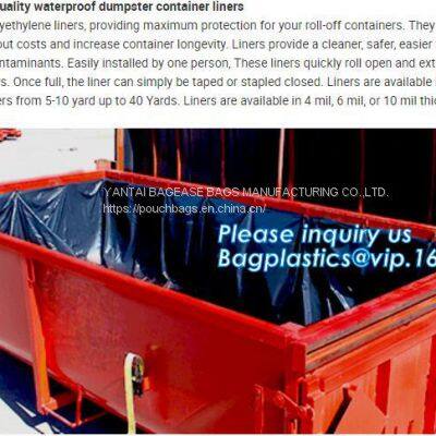 PE Dumpster Container Drawstring Liners,8 Mil Black Open Top Drawstring Dumpster Container Liners,Polyethylene Roll-off photo-3