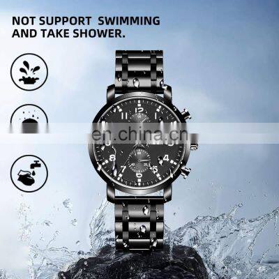 MEGIR 2160 Fashion Leather Stainless Steel Waterproof Chronograph Sport Wrist Watches Quartz Watch Man