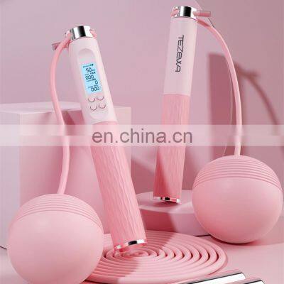 TEZEWA Home Fitness Hot Selling Electronic Jump Rope Skipping Rope With Counter Timer And Carlo Toes
