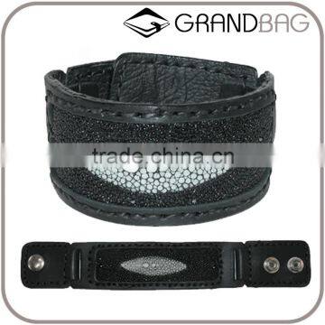 Luxury Stingray Skin Bracelet Exotic Top Grade Genuine Leather Wristlet Vintage Leather Bracelet for Men and Women